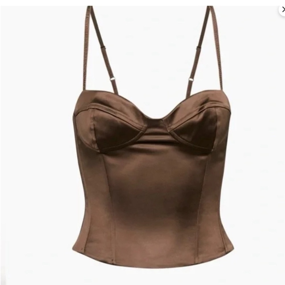 Black Satin Bustier Top